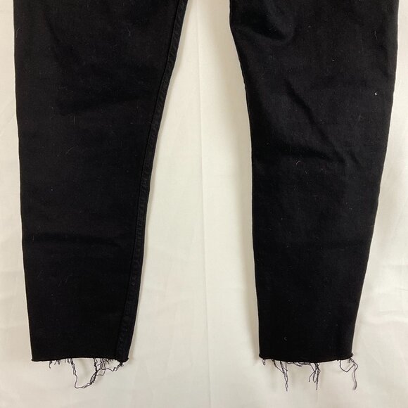 RE/DONE Jeans 28 High Rise Ankle Crop Black Button Fly - Picture 9 of 10
